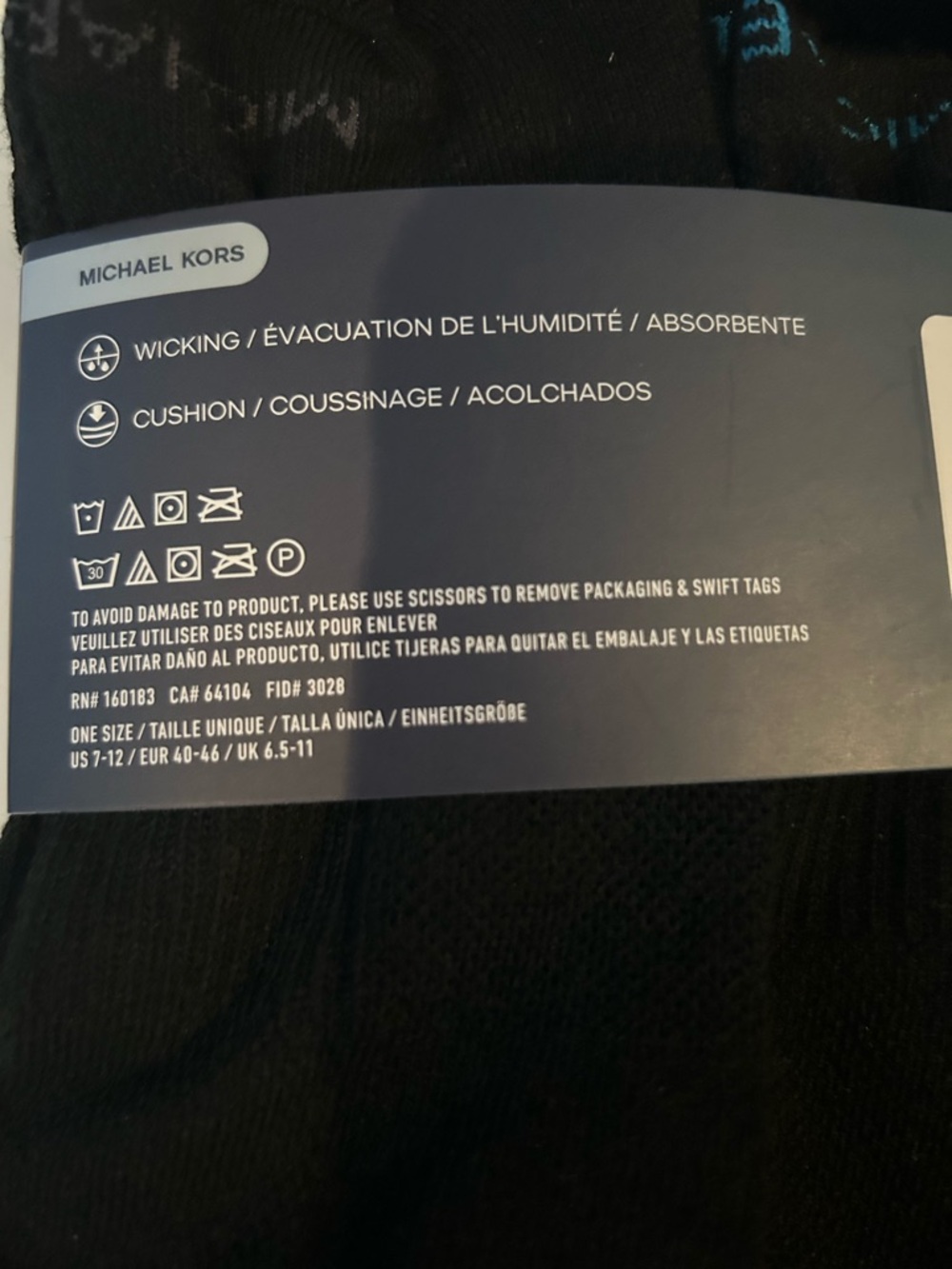 Michael Kors Men's 6-Pack Cushion Quarter Cut Socks Black NEW - Picture 3 of 6